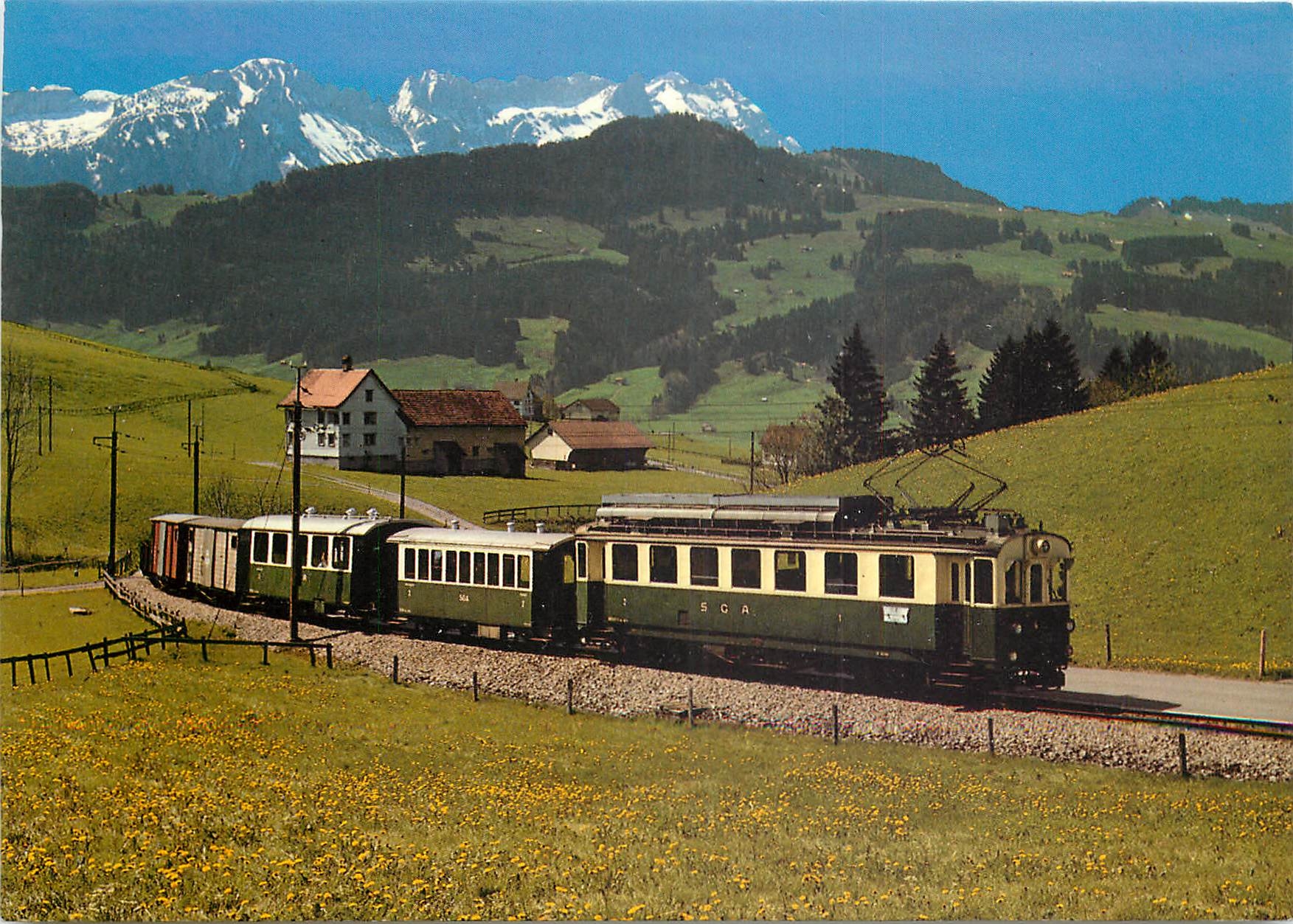 CPM Switzerland Zug der St Galien Gais Appenzell Bahn mit Santis 