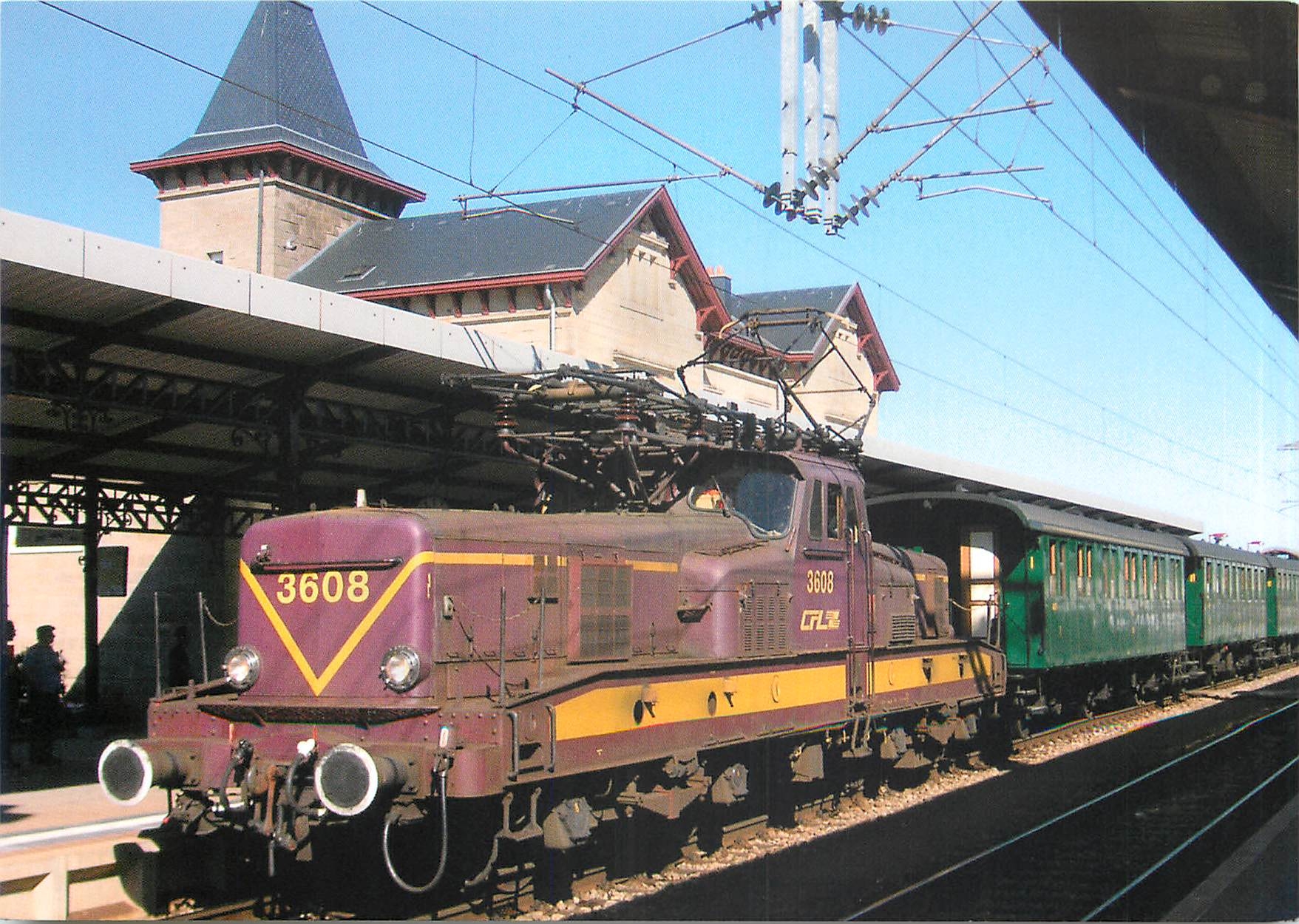 CPM La BB3608 des CFL devant la rame PH du Train 