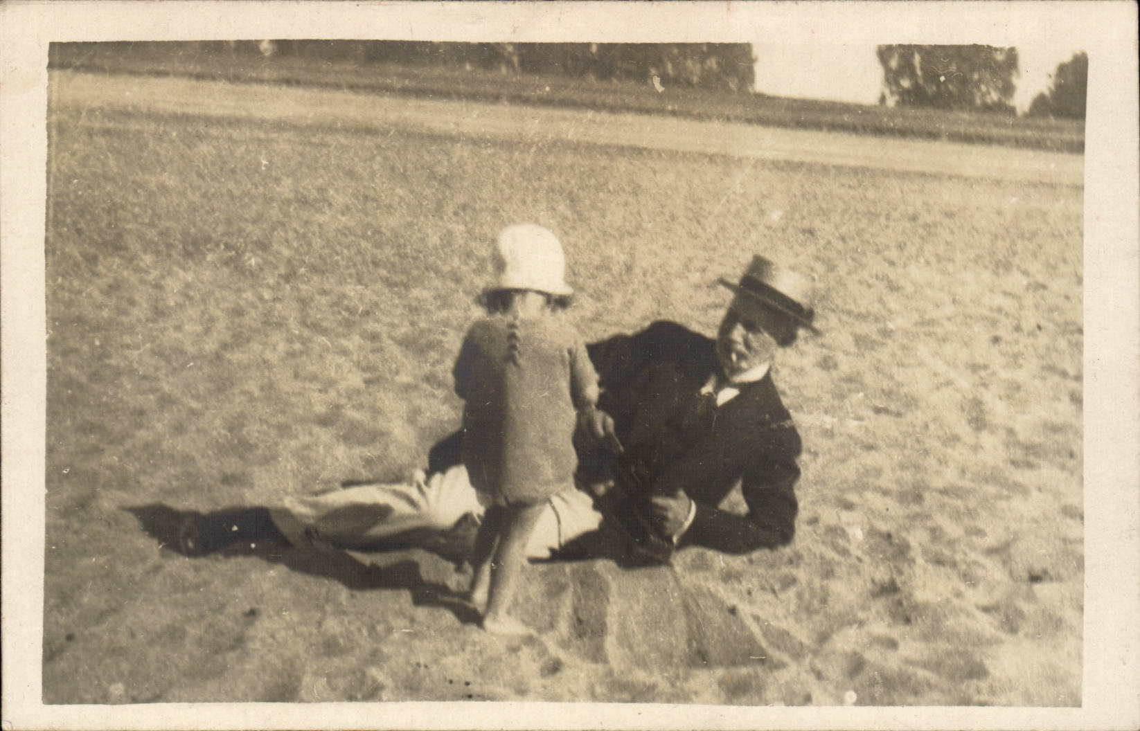 Real photo CPA beach Child Man Costume