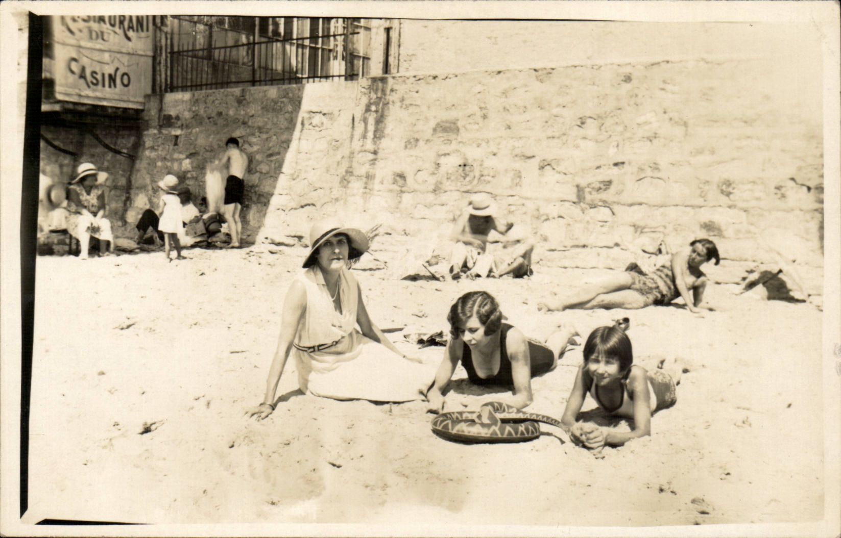 Real photo CPA beach Child wife