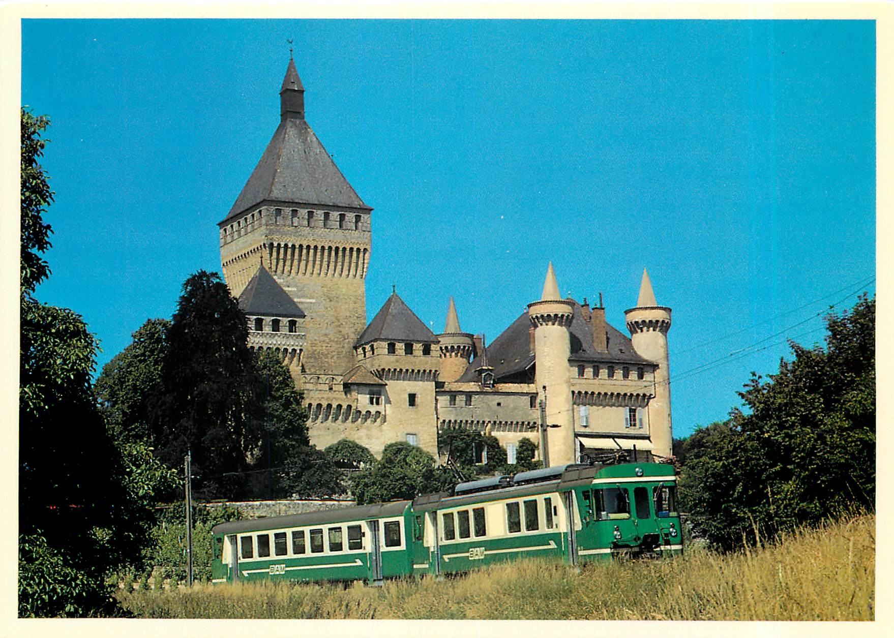 CPM Chemin de fer Biere Apples Morges  BE 4 4 12 Château de Vufflens
