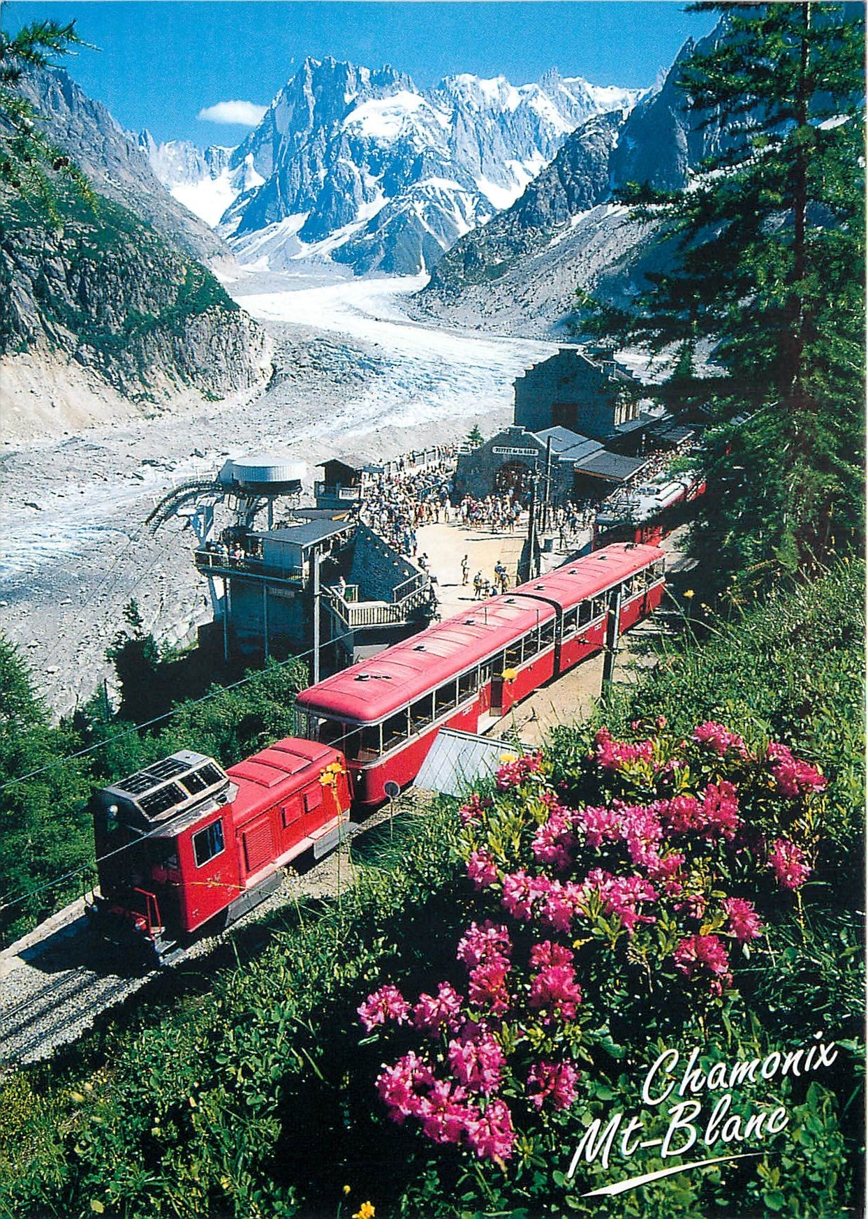 CPM Chamonix Mt Blanc Gare superieure du Montevers La mer de glace et les grandes Jorasses