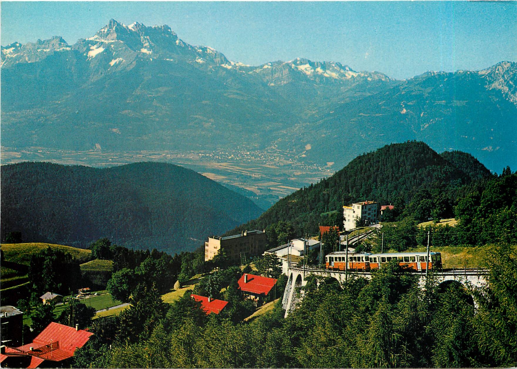 CPM Leysin avec les Dents du Midi et la vallee du Rhone 