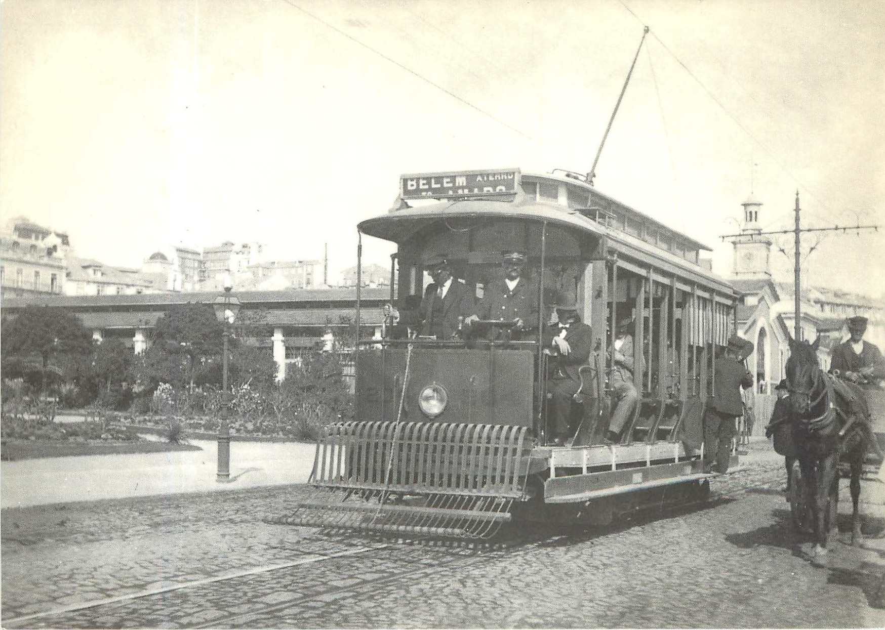 CPM Tramcar next to the main Lisbon Market 