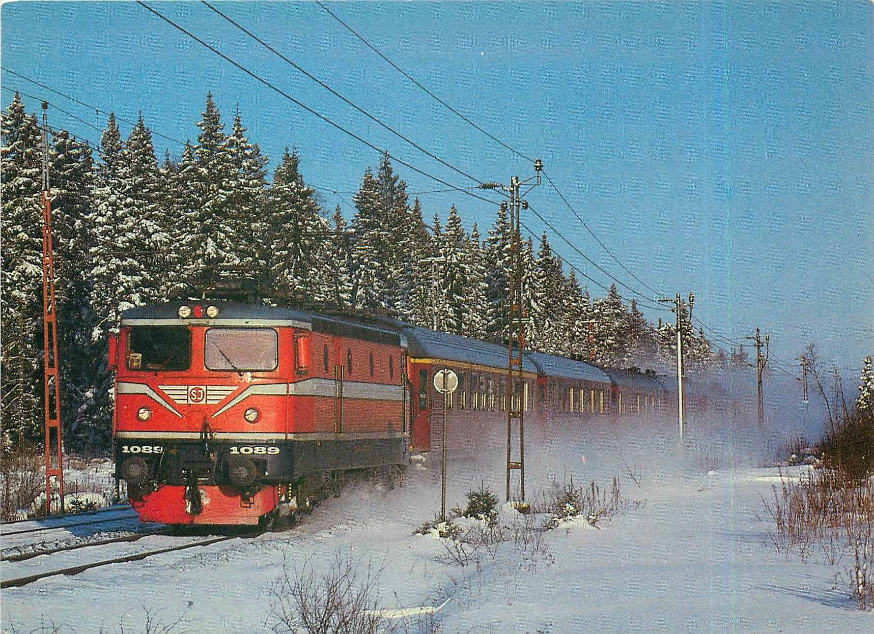 CPM SJ Rc2 class electric no 1089 with a Copenhagen bound express train 