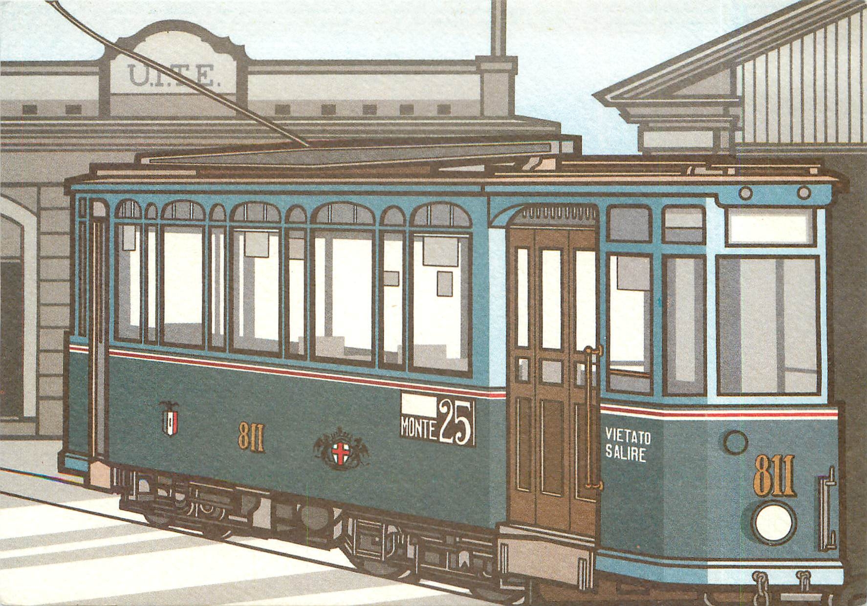 CPM Genova 1932 Vettura Tranviaria Castegini 