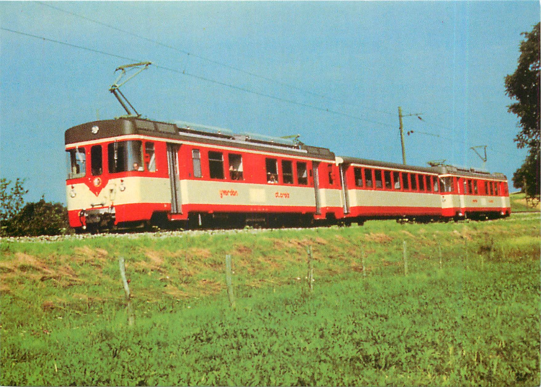 CPM Yverdon Ste Croix Rame Be 4 4 a proximite de Baulmes