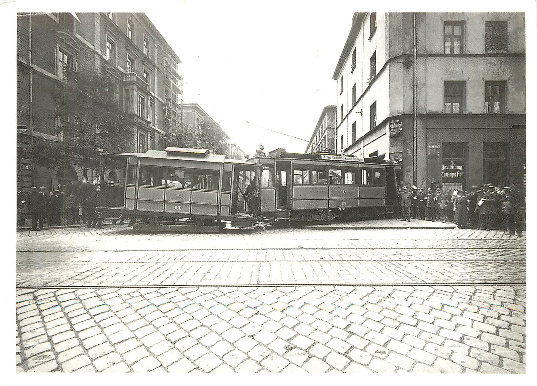 CPM Strasenbahnungluck in Munchen 1917 