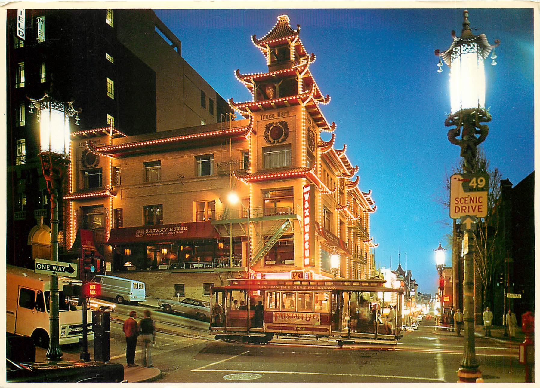 CPM San Francisco's Chinatown at Night Tramway