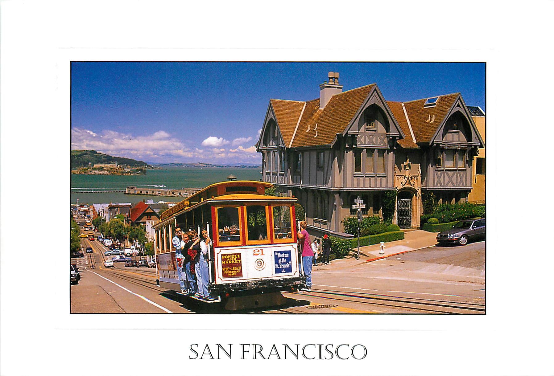 CPM San Francisco A cable car climbs up Hyde Street Tramway