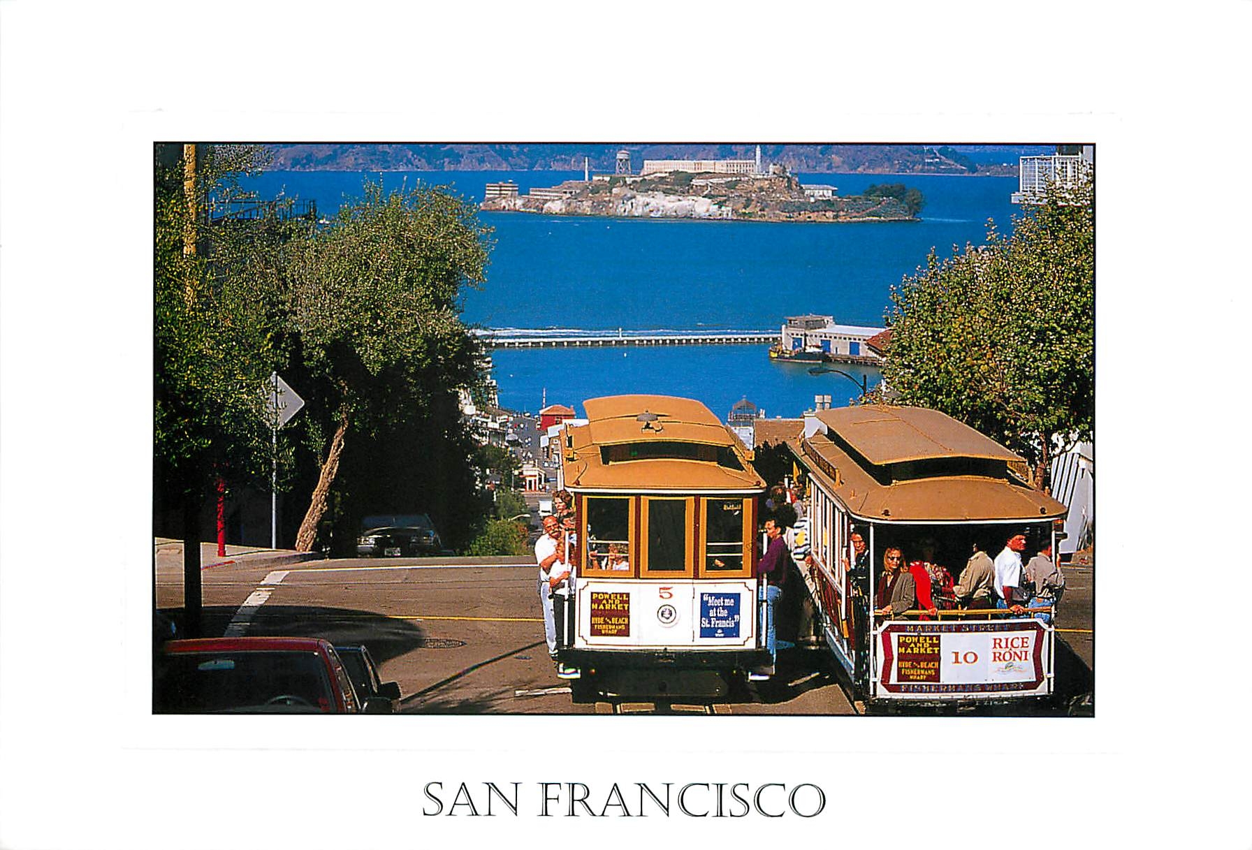 CPM San Francisco Cable cars passing up Hyde Street Tramway