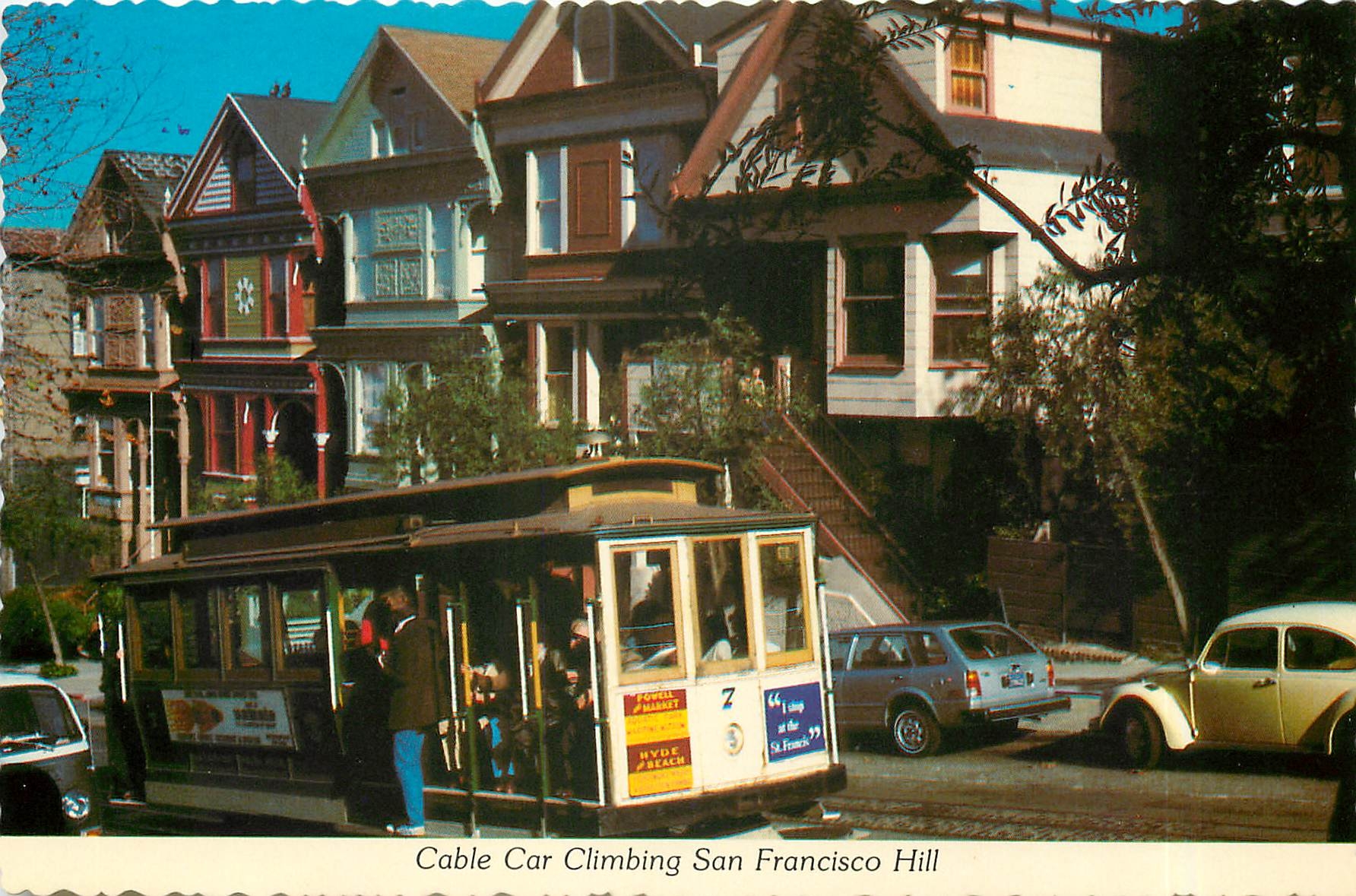 CPM Cable Car Climbing San Francisco Hill Tramway