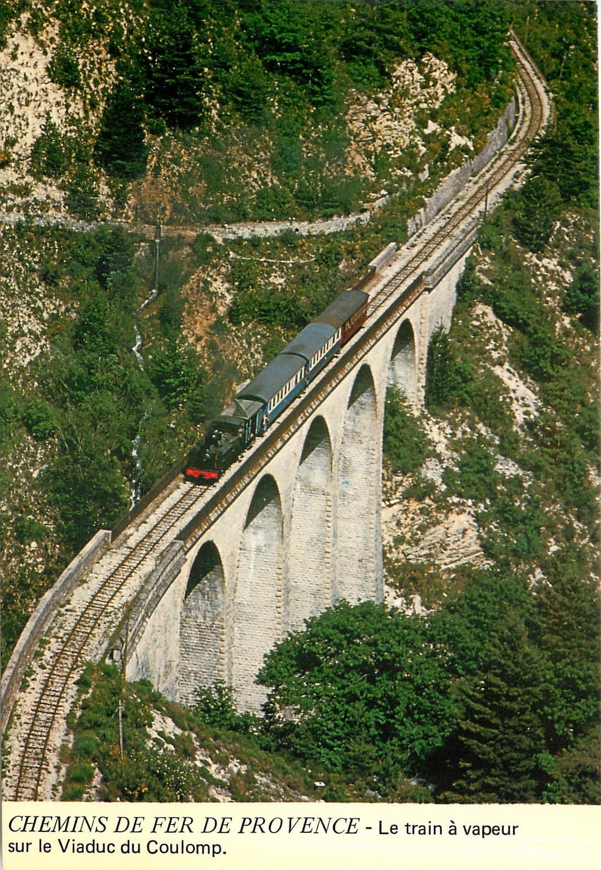 CPM Chemins de fer de Provence Le train a vapeur sur le Viaduc du Coulomp 
