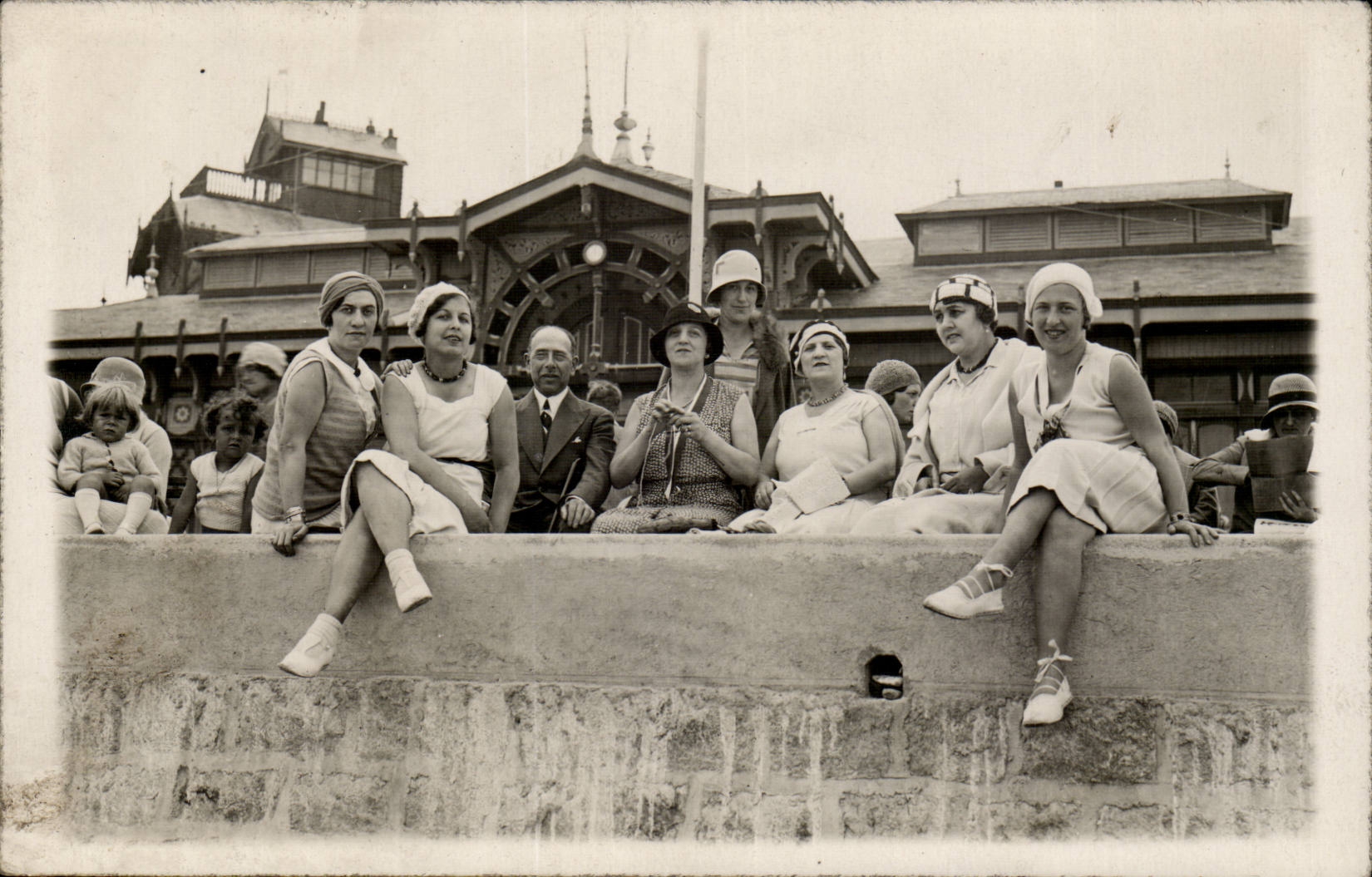 CPA Carte photo saint Valery en Caux Aout 1930 plage anness folles