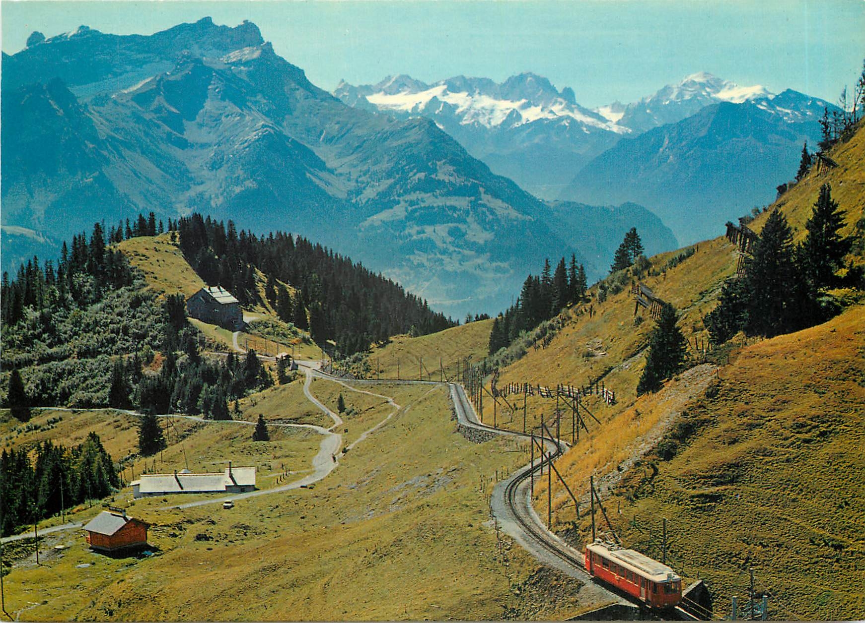CPM Switzerland Col de Bretaye sur Villas Chesieres Vue sur Le Mont Blanc Glacier du Trent et Dents 