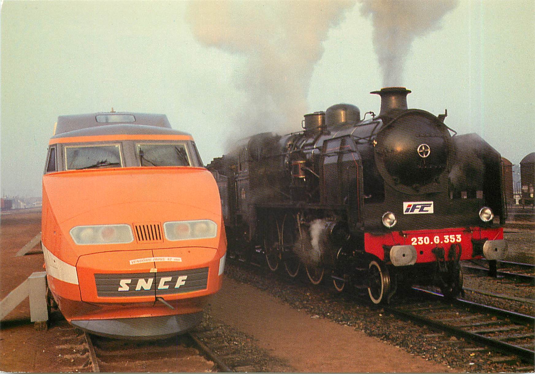 CPM Decouverte de la vallee du Loir en train vapeur TGV Gare de Vendome