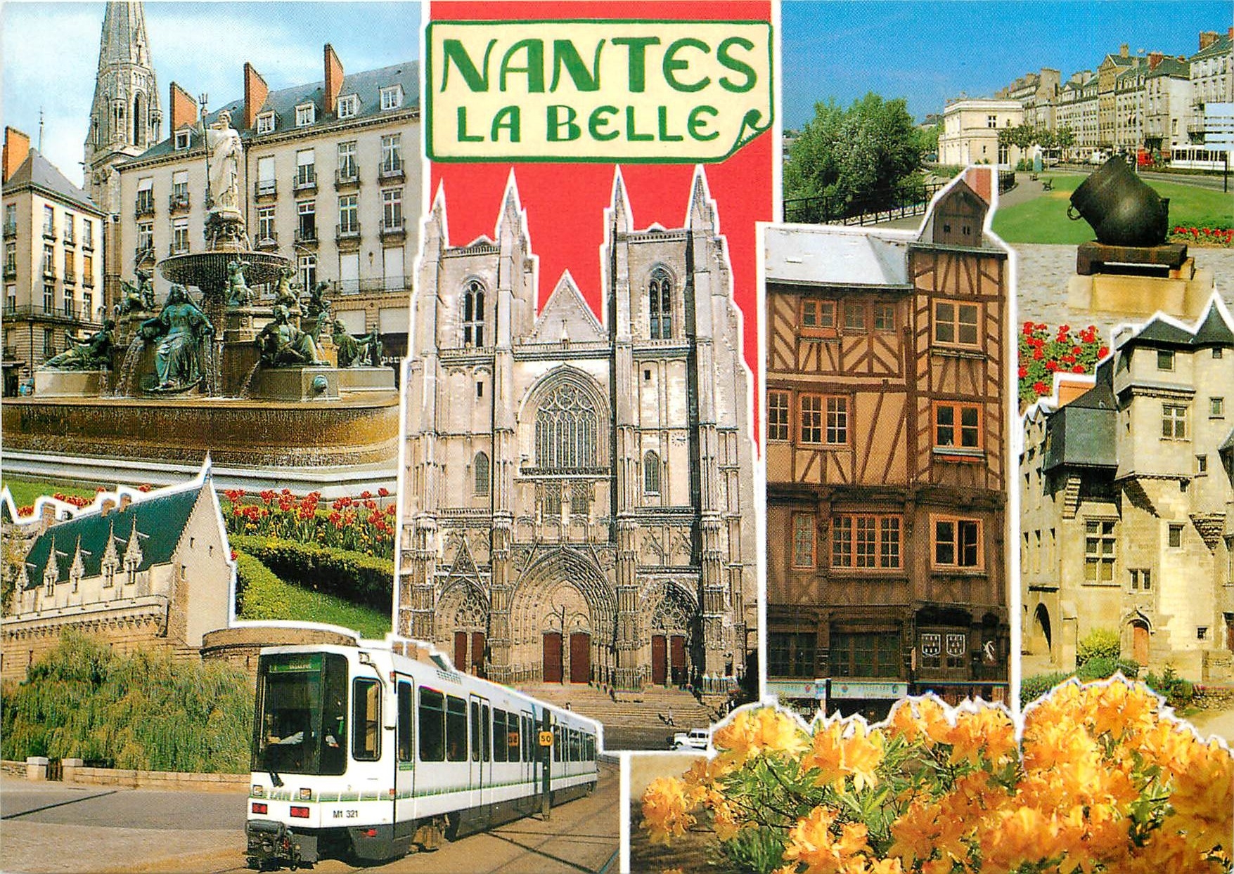 CPM Nantes Loire Atlantique La place Royale Tramway 