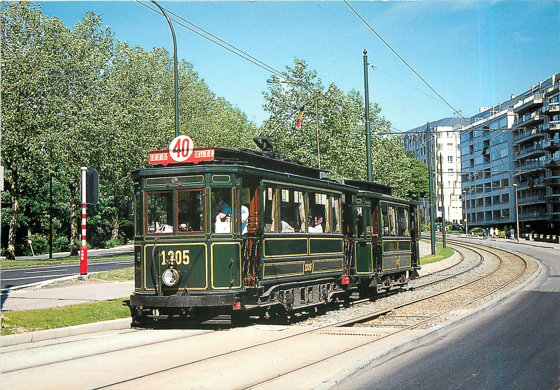 CPM MTUB Bruxelles Train 1305 + 671 avenue de Tervueren entre les arrets Chien Vert et Woluvre