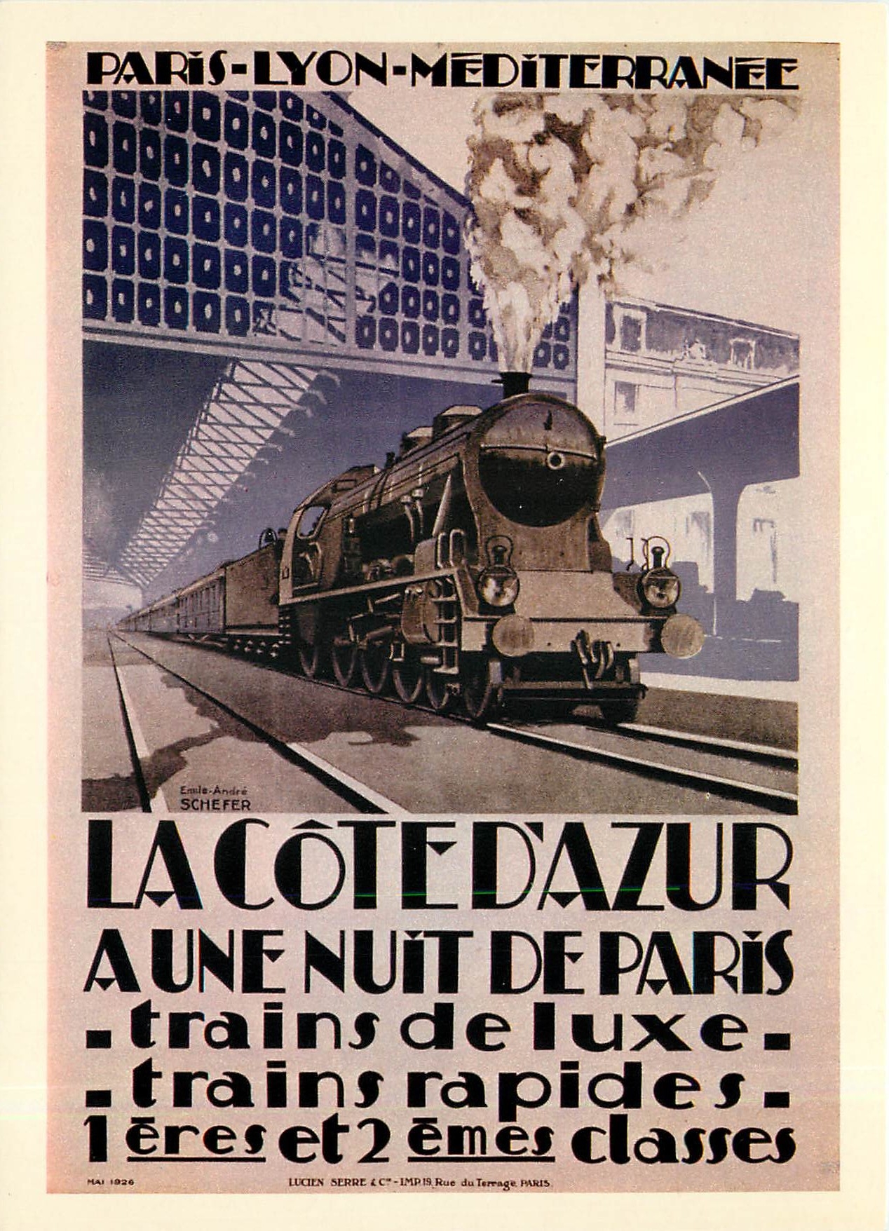 CPM La Cote d'Azur Schefer Paris Lyon Mediterranee Schefer