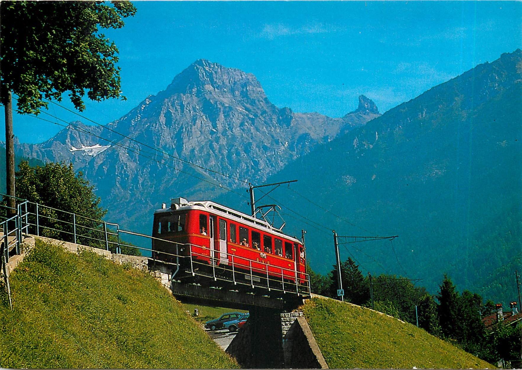 CPM Villars Le train Bex Villars Bretaye avec les Muveran