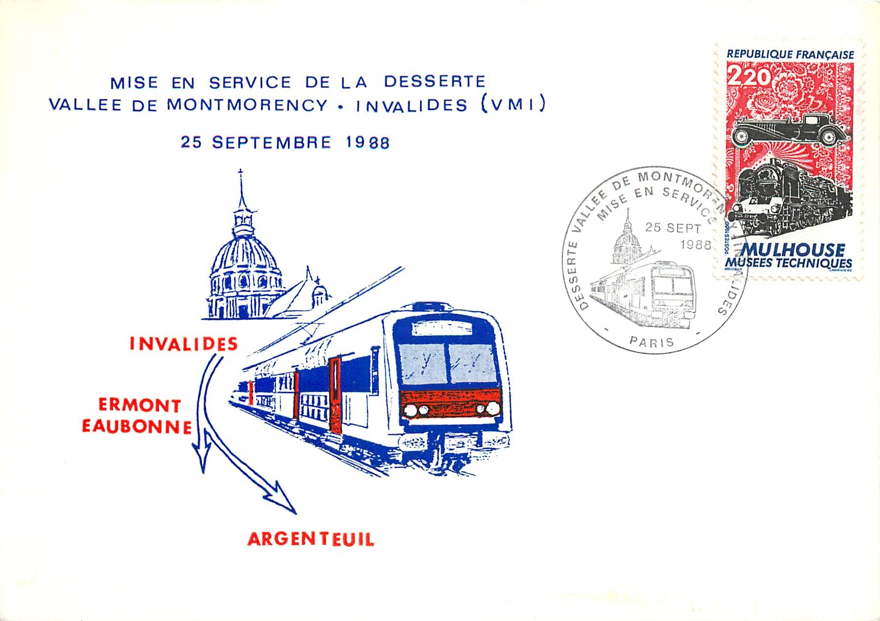 CPM 1er jour Vallee de Montmorency Invalides Ermont Eaubonne Argenteuil