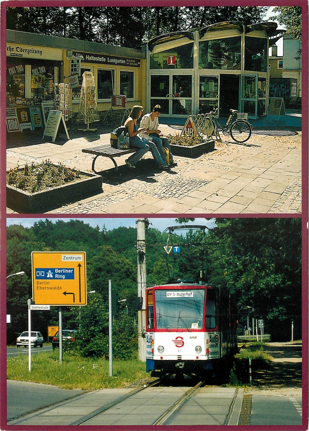 CPM Kundenpavillon Touristinformation und Strasenbahn Tatra KT8 D5