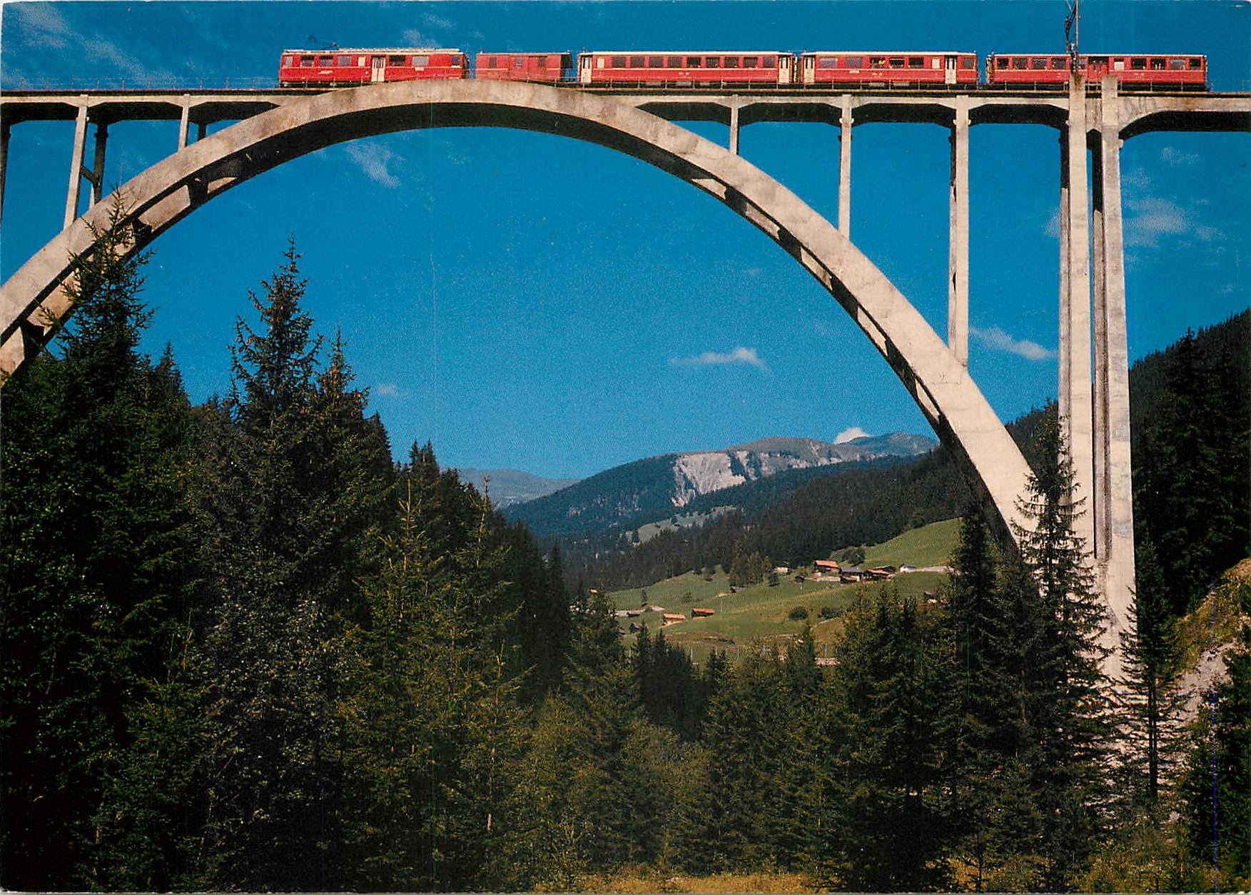 CPM Eisenbahnbrucke bei Langwies auf der Strecke Chur Arosa der RhB 