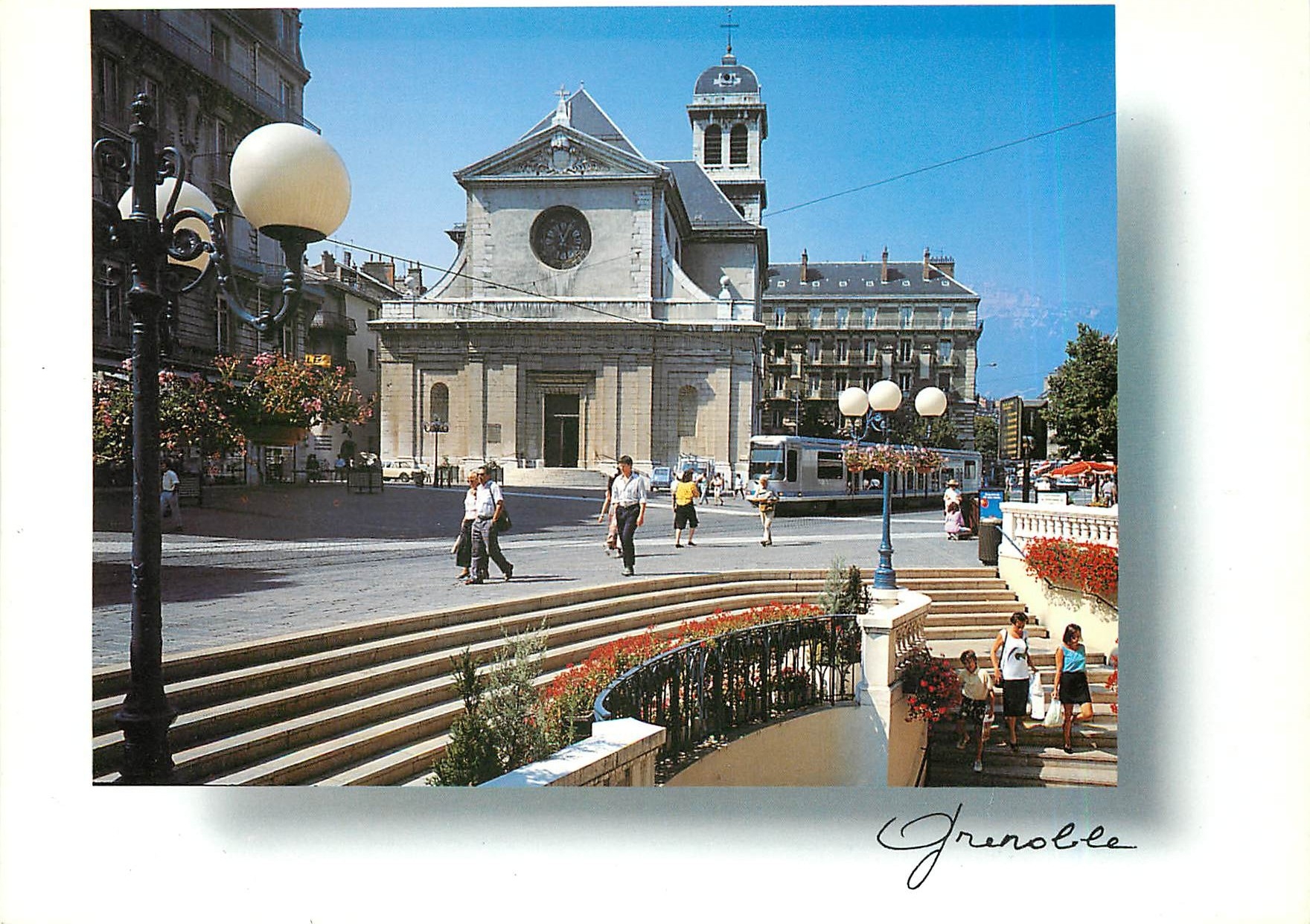 CPM Grenoble Isere Place Felix Poulat Eglise Saint Louis 