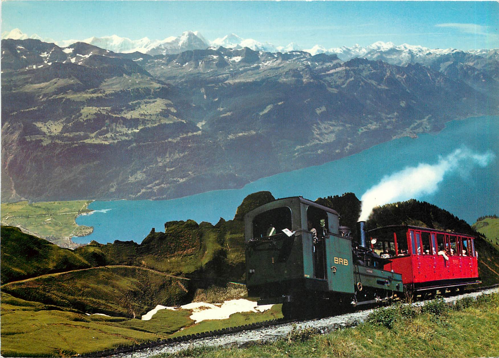CPM Brienz-Rothorn-Bahn 2349m Blick auf Brienzersee und Berner Alpen