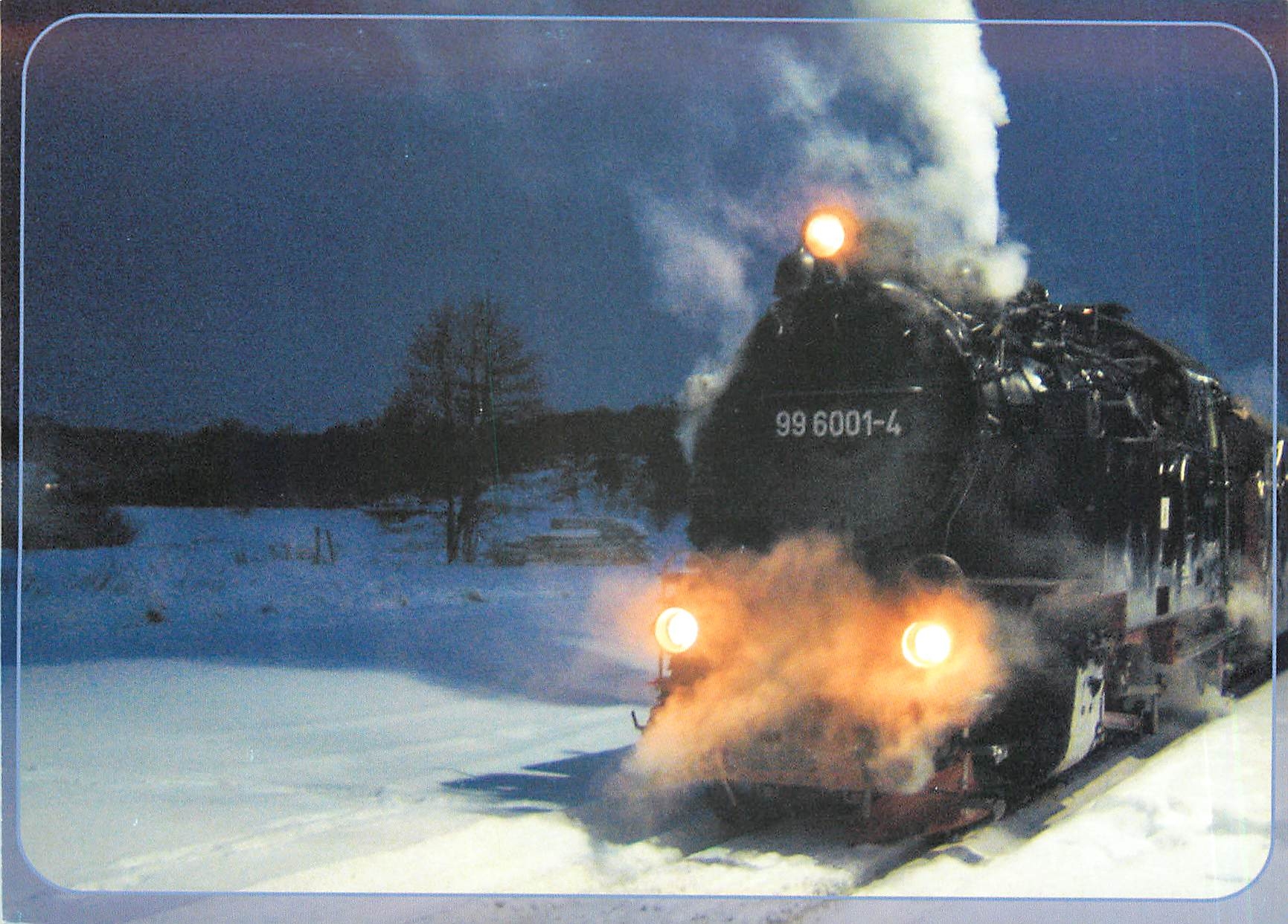 CPM Dampflok 99 6001 bei einer Fahrt in die winterliche Nacht