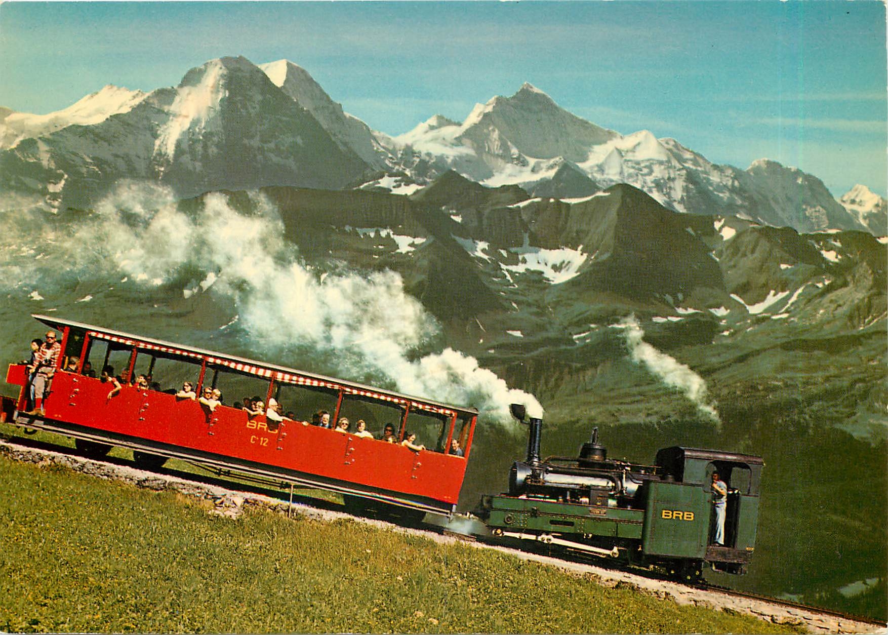 CPM Brienz-Rothorn-Bahn 2349m mit Eiger Moench und Jungfrau