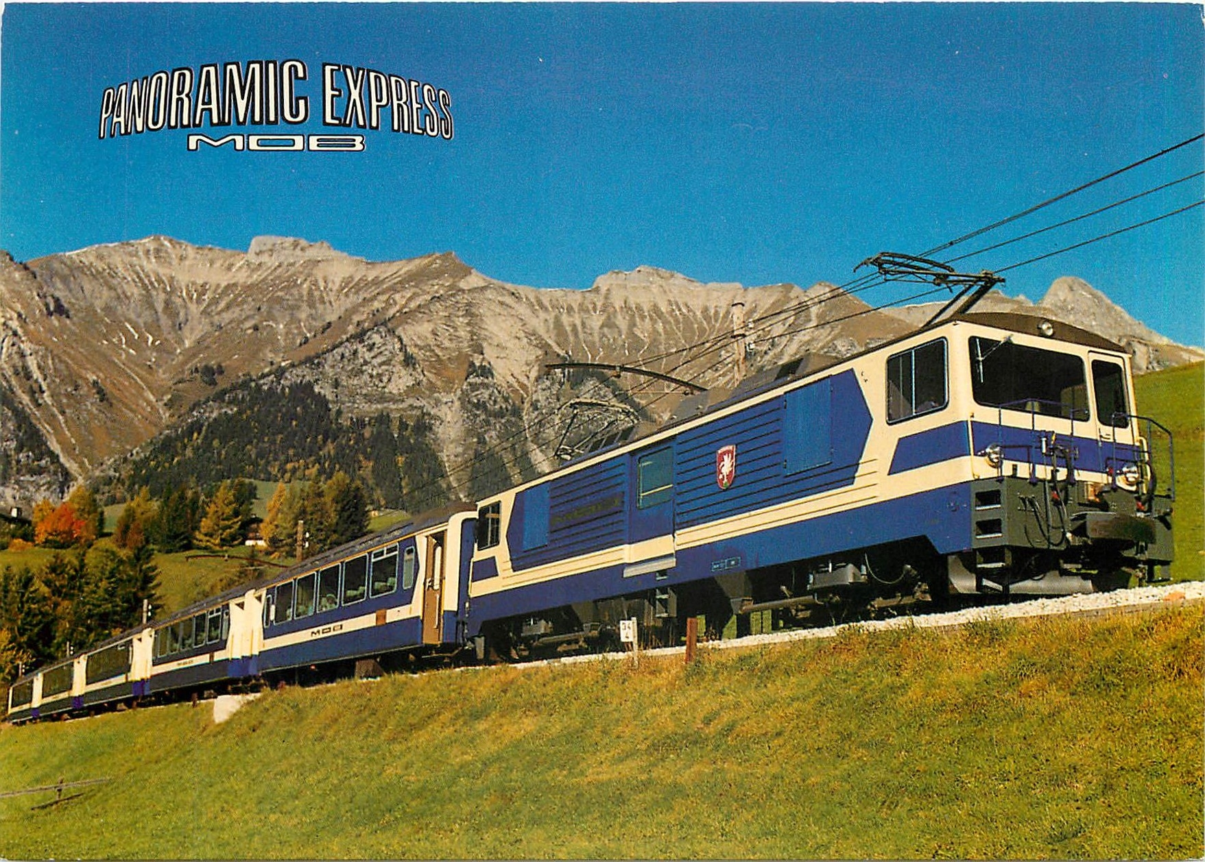 CPM Montreux - Bernese Oberland - Railway (MOB) Panoramic-Express headed by locomotive GDe 4/4 6001