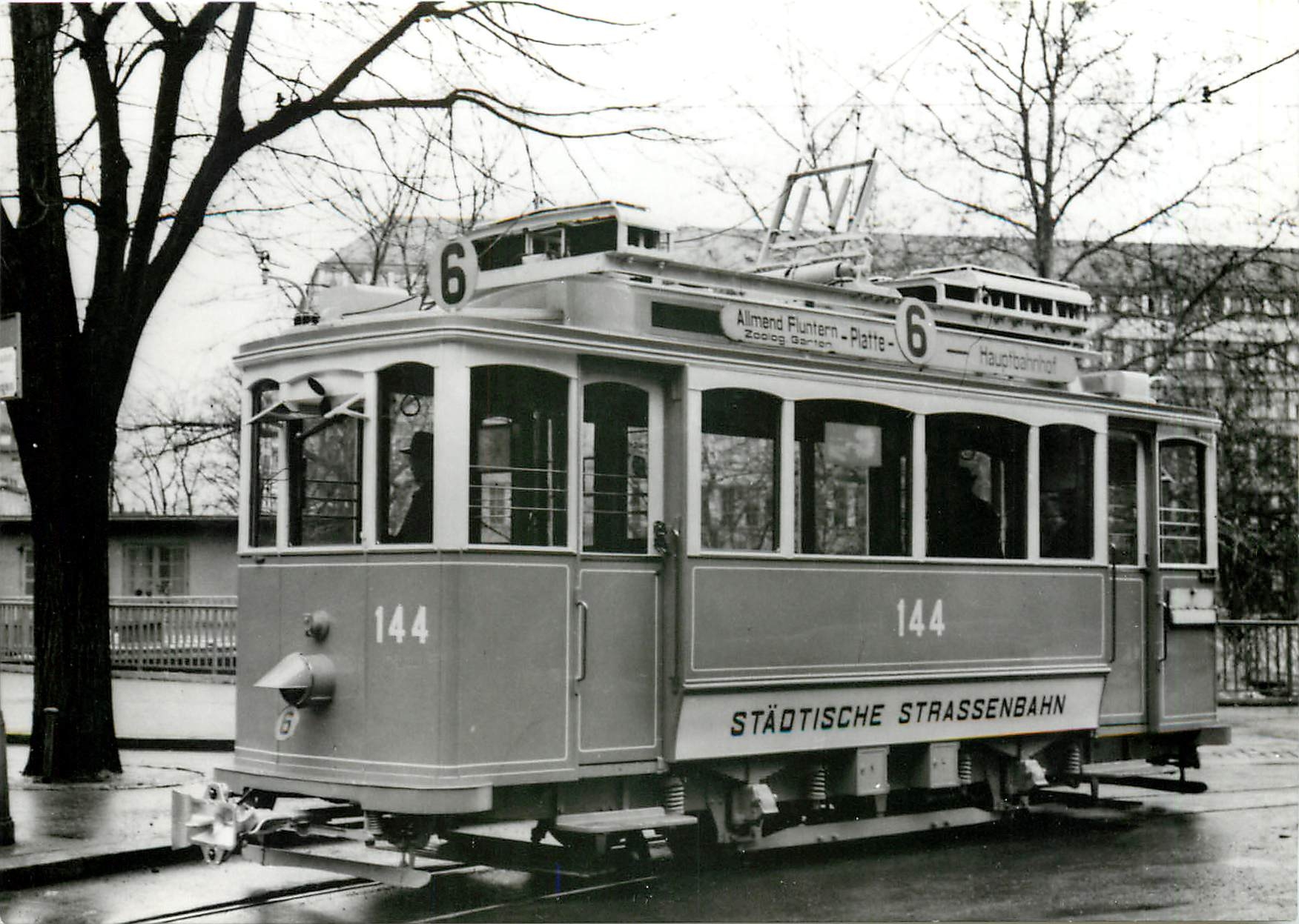 CPM verein tram-museum zuerich Motorwagen Ce 2/2 144 an der Gessnerallee Usteristrasse 1941