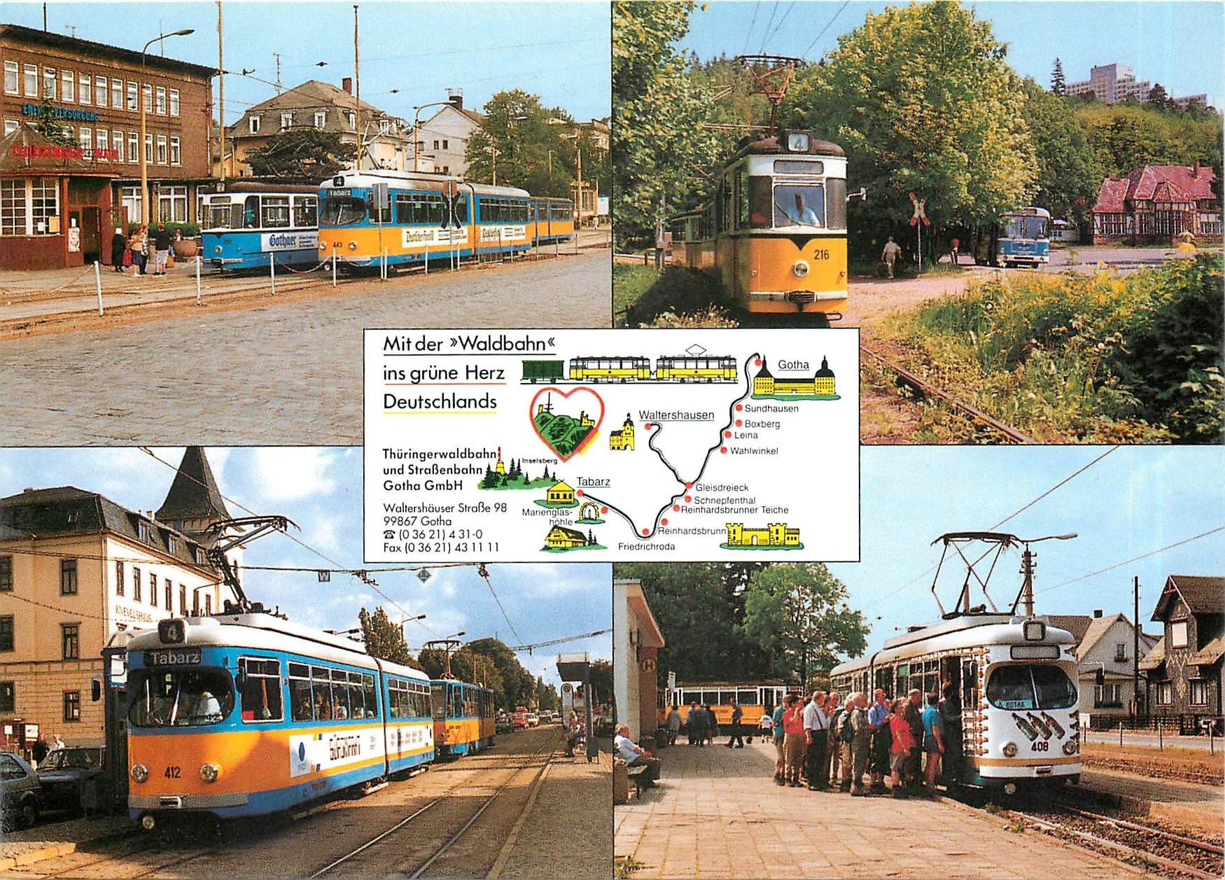 CPM Thueringerwaldbahn und Strassenbahn Gotha Endstelle am Hof. Mai 1992