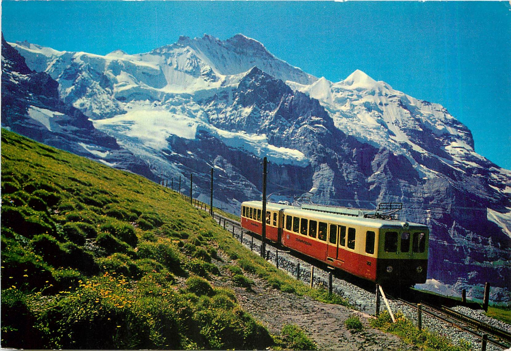 CPM Die Jungfraubahn KL. Scheidegg - Jungfraujoch 2061 - 3454m Jungfrau 4158m