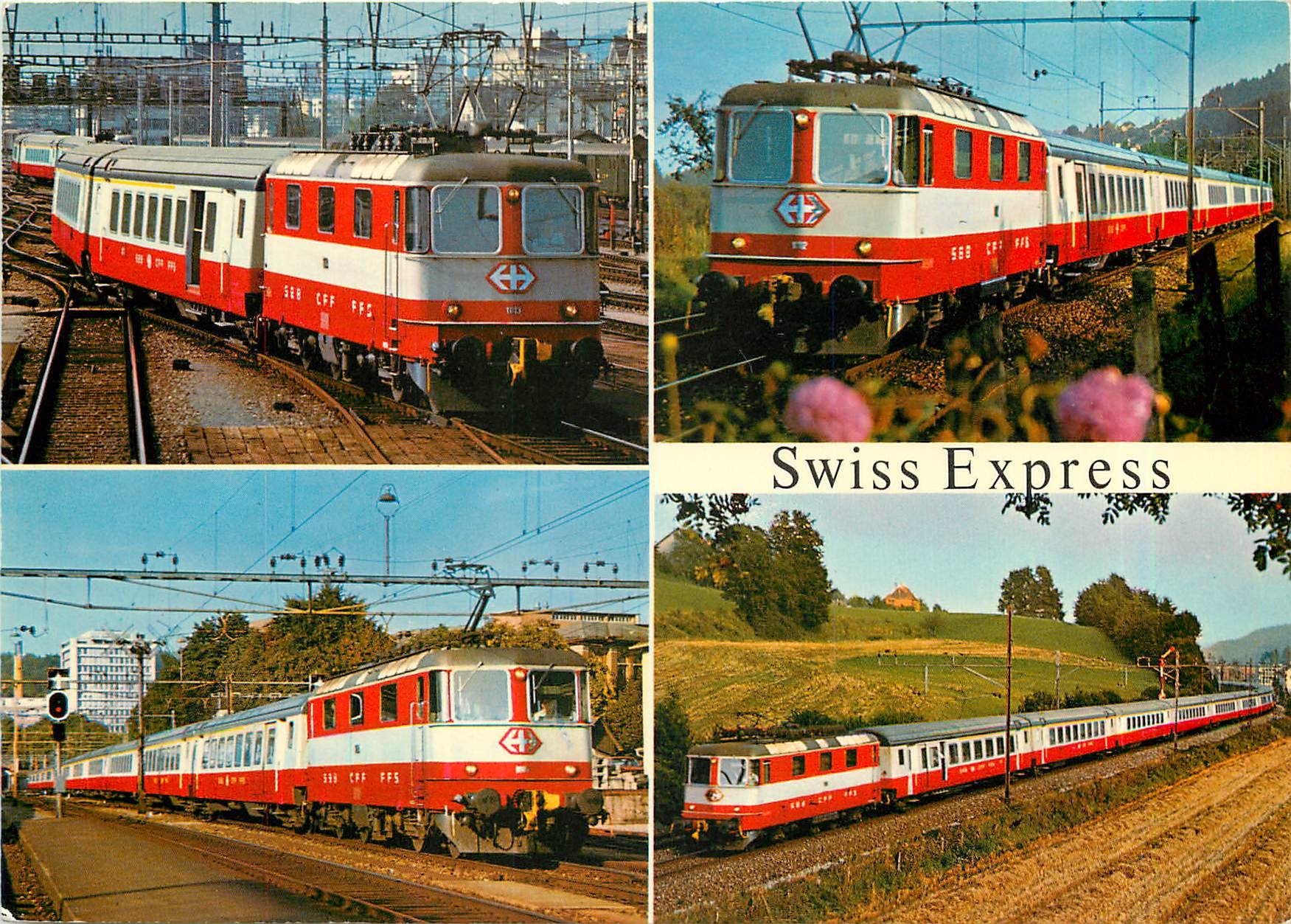 CPM Train interville CFF avec voitures climatisees