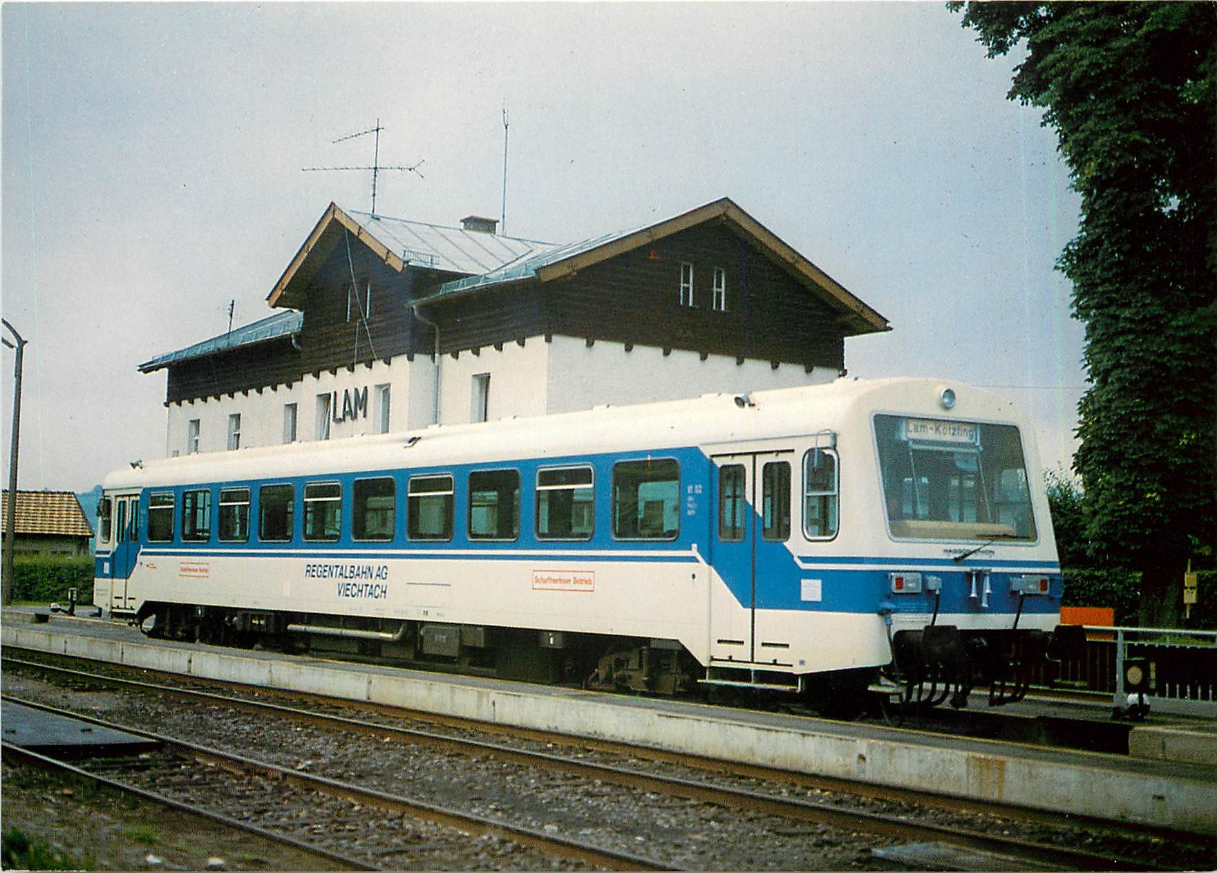 CPM Regen Valley Railway diesel-hydraulic railcar VT 02 on August 25th 1982 at Larn station