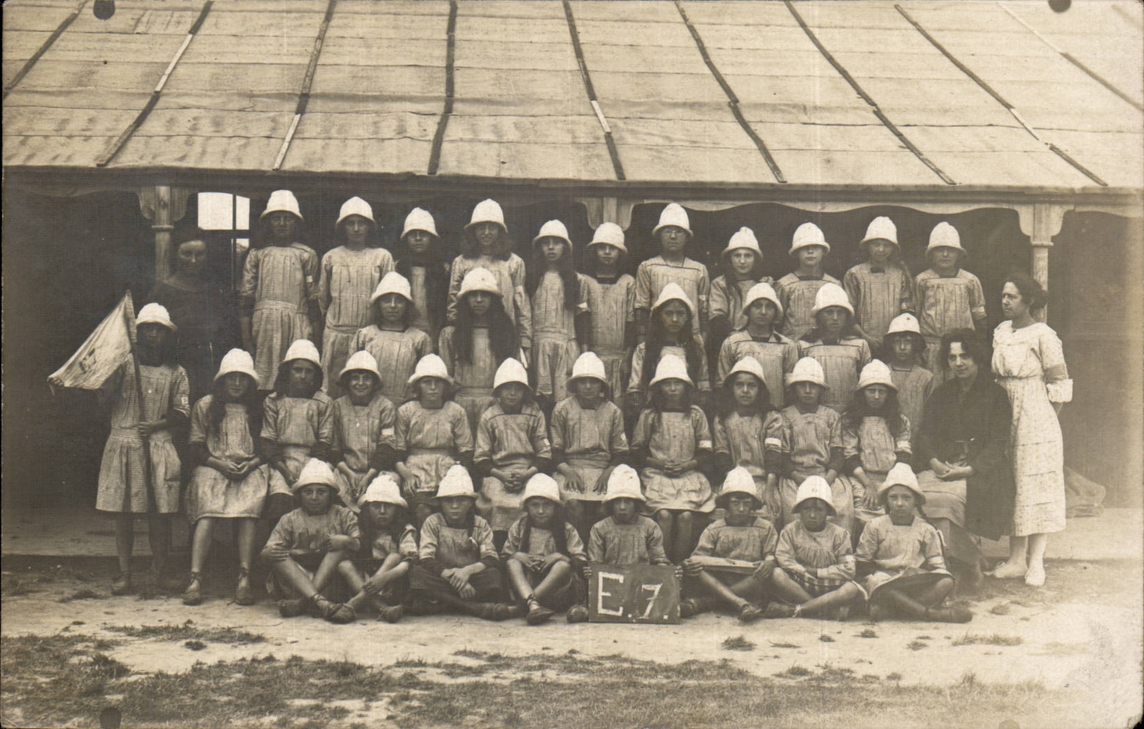 Real photo uniform Children with the beach