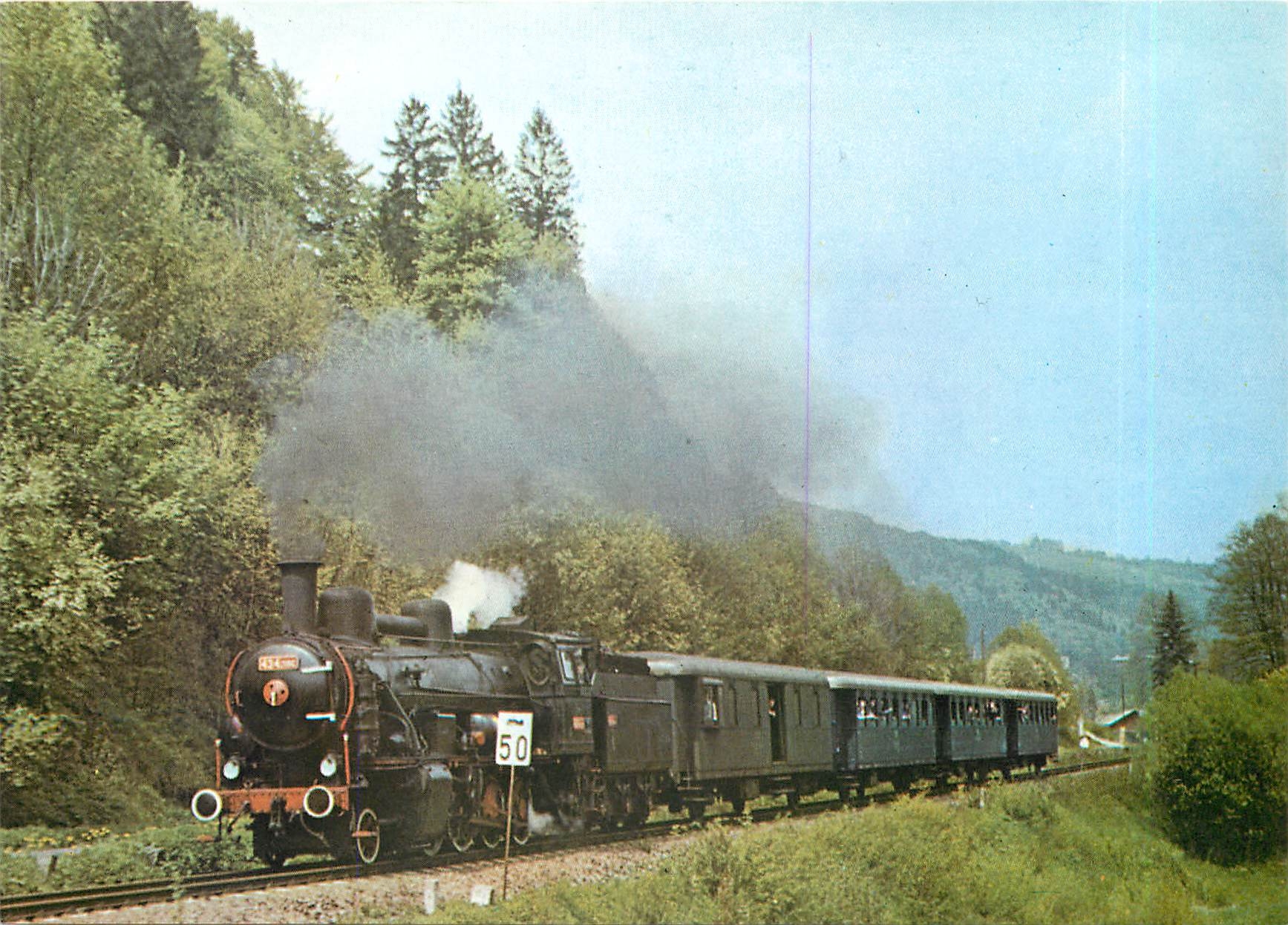 CPM par un train special pour les touristes etrangers sur la ligne de chemin de fer Rokytnice