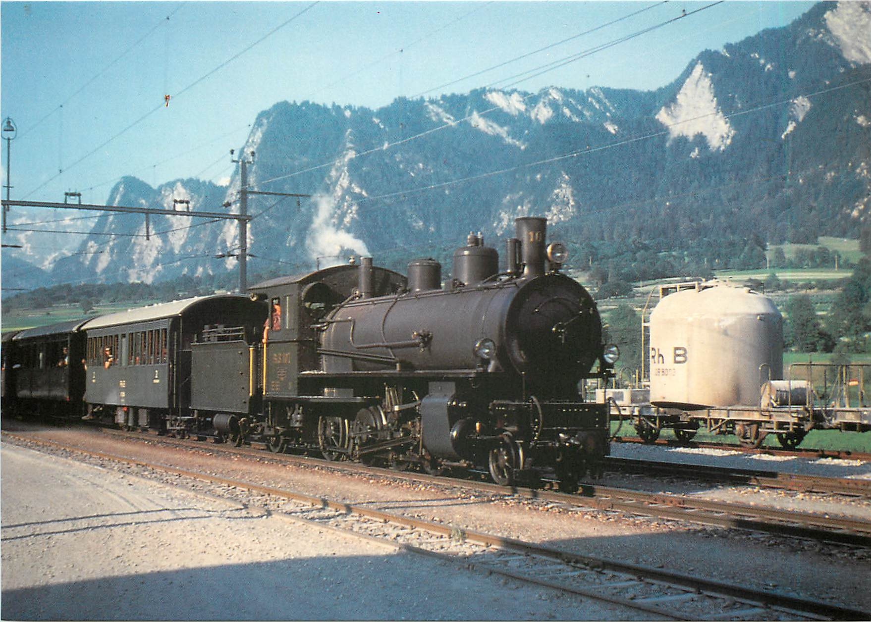 CPM G 4/5 107 en tete d'un special a Untervaz 17.6.1966