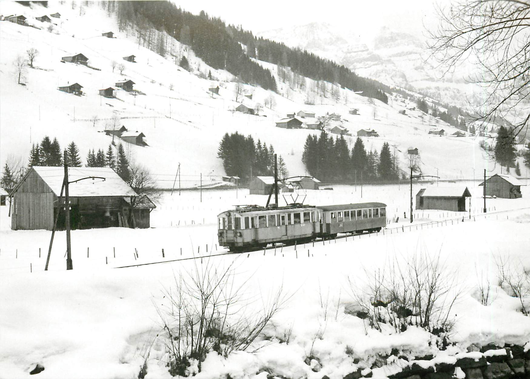 CPM Train pour Zweisimmen pres de Mattern 16.2.1972