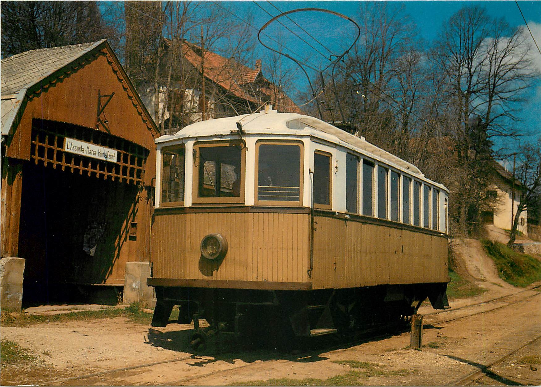 CPM Ritten Railway Oberbozen - Maria-Himmelfahrt electric rail-car No.11 on April 11th 1982