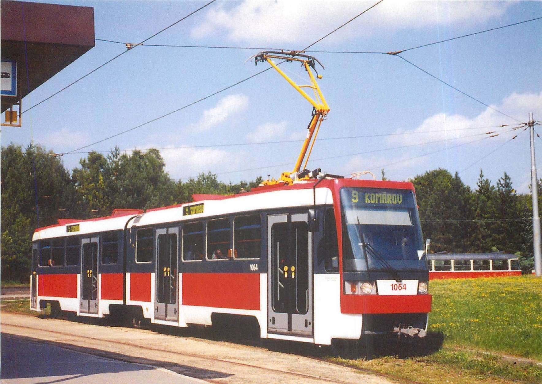 CPM DPMB Umbaugelenktriebwagen K2-R 1064 Linie 9 am August 1997 in der Endstelle Lesna