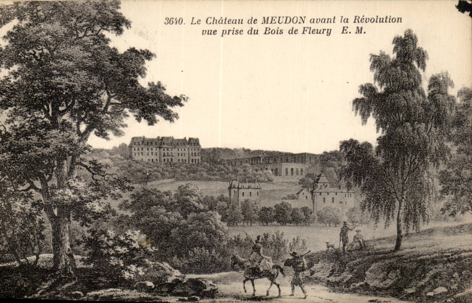 CPA das Schloss von Meduon vor der Revolution gesehen vom Holz von liliengeschmucktem