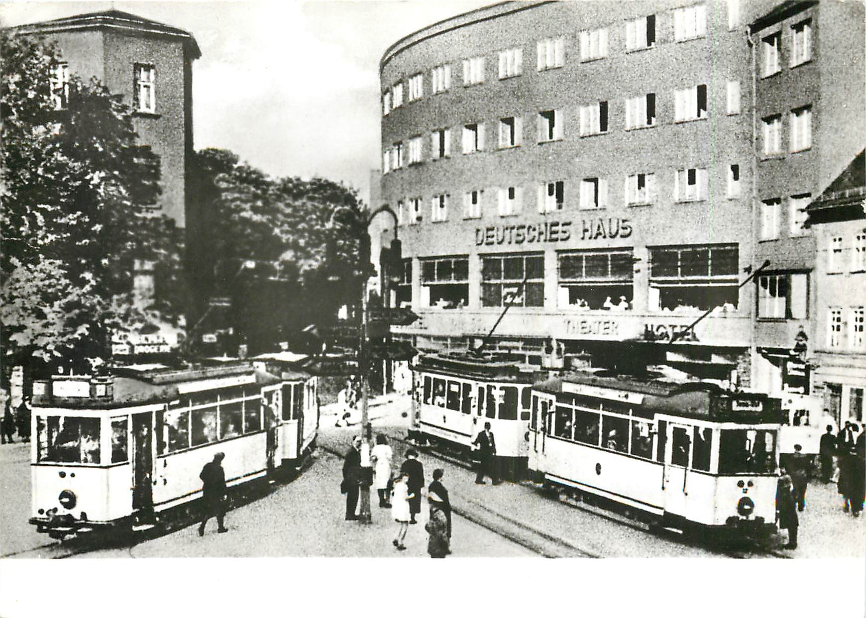 CPM Jahre StraBenbahn Jena Der Holzmarkt zentrale Umsteigestelle 1940