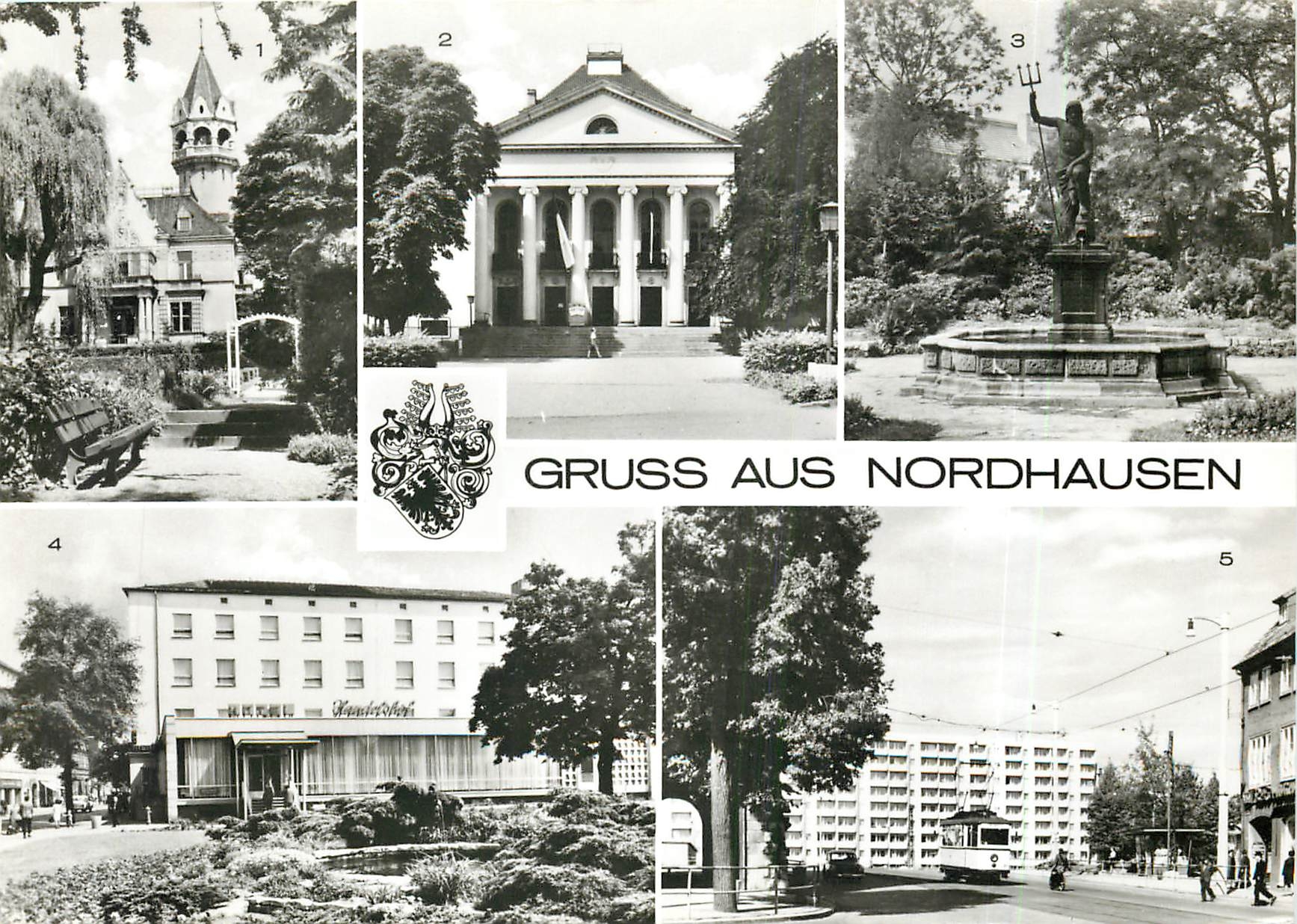 CPM Meyenburgmuseum Theater Neptunbrunnen HO hotel RautenstraBe und Wohnscheibe