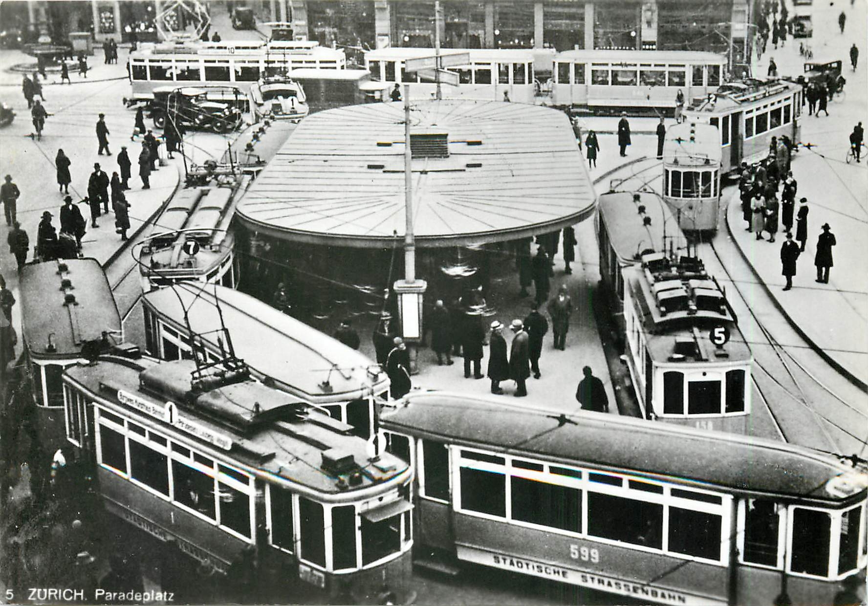 CPM Verein tram museum Zurich Paradeplatz 1930