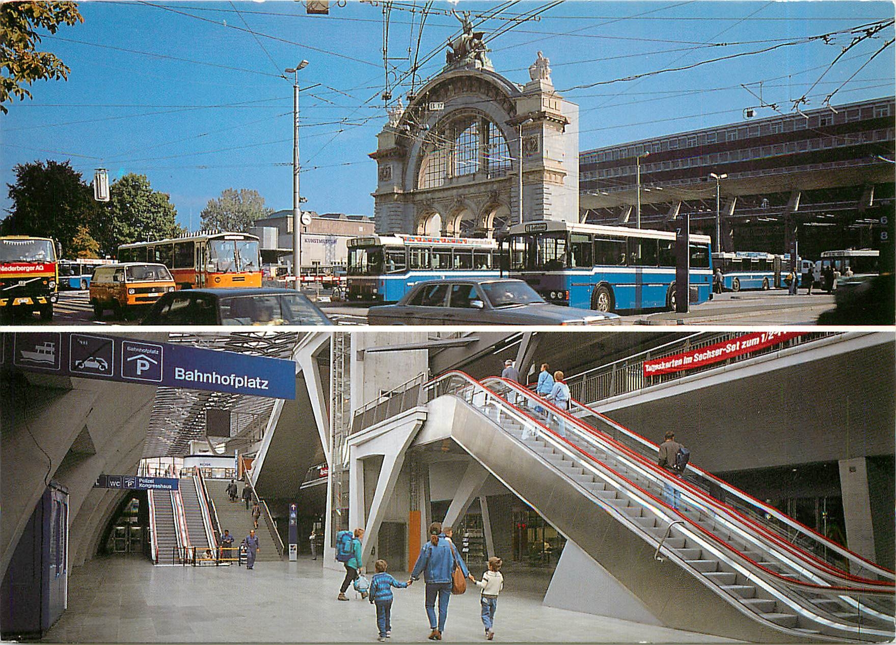 CPM Luzern Bahnhofportal und Bahnhof 1991