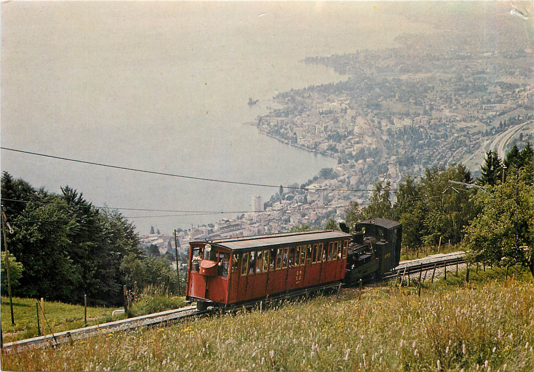 CPM Ancienne locomotive à vapeur GN avec la voiture GN C Caux 12 juin 1983
