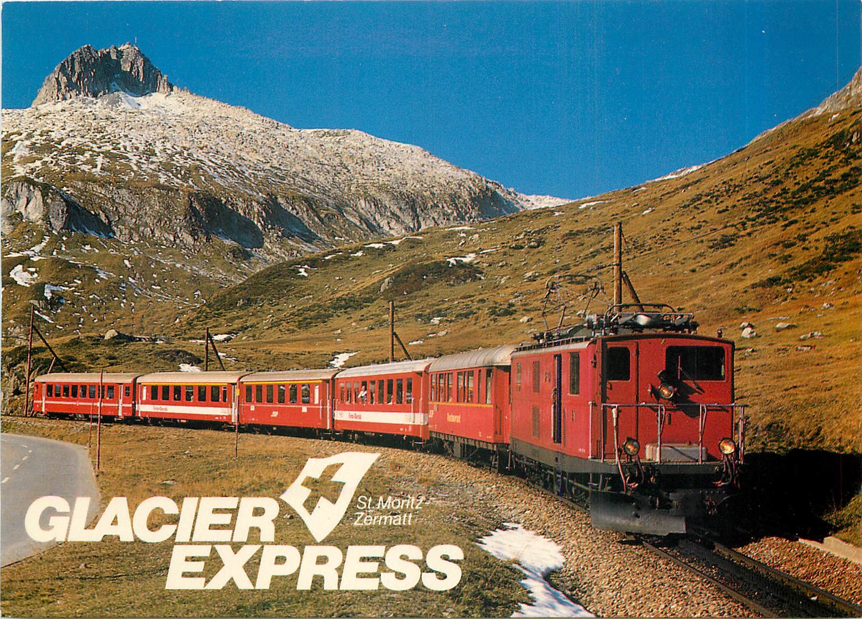 CPM Glacier Express avec locomotive HGe